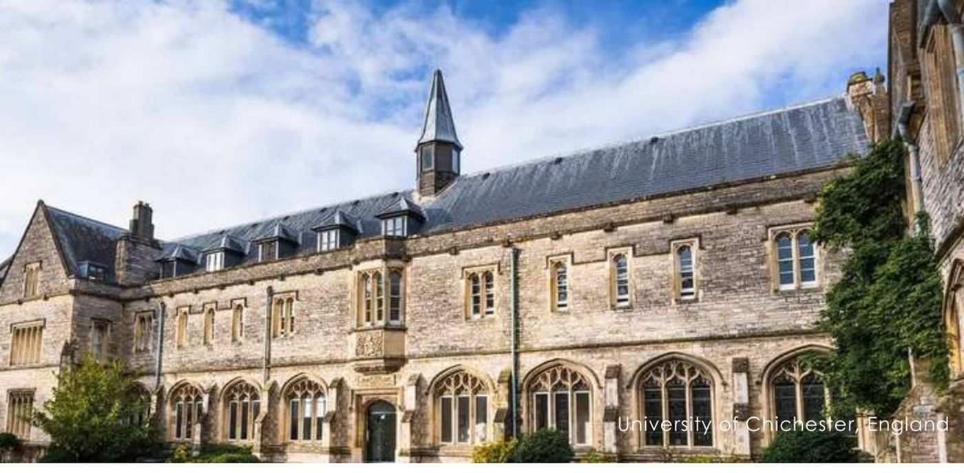 University of Chichester campus building in West Sussex, England