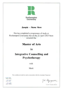MA in Integrative Counselling and Psychotherapy